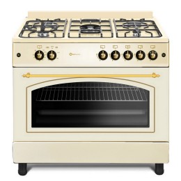 SOLTHERMIC® FOGÃO A GÁS CREME RÚSTICO 90X60 FORNO PANORÂMICO F9L50G2-C