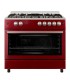 SOLTHERMIC® COCINA F9L50G2RED GAS ROJO BURDEOS ESTILO RETRO 90X60 CON HORNO PANORAMICO