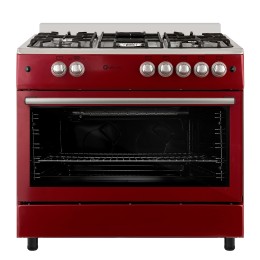 SOLTHERMIC® FOGÃO A GÁS 90X60 COM FORNO PANORÂMICO F9L50G2 ESTILO RETRO VERMELHO BORGONHA
