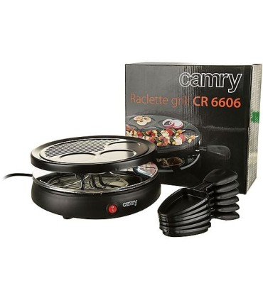 CAMRY RACLETTE CR6606 1200 W Anti-Stick Smooth Grill/Grate Grill 6 Mini Poêles à frire
