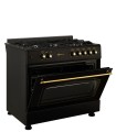 SOLTHERMIC® F9L50G2RB FOGÃO A GÁS PRETO RÚSTICO 90X60 FORNO PANORÂMICO