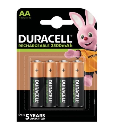 PILA DURACELL AA 2500MAH RECARGABLE 4UDS