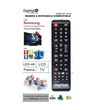 DIGIVOLT CONTROLO REMOTO DO TELEVISOR SAMSUNG SA36P