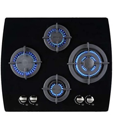 JOCEL PLAQUE DE CUISSON AU GAZ 4F VERRE JPEMGBG654