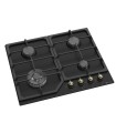 SOLTHERMIC® SA022W BLACK GAS HOB AVEC COMMANDES PLAQUÉES OR