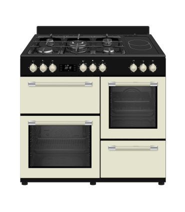 SOLTHERMIC® COCINA GAS + VTC CREMA RANGE COOKER 100 BRAND PROFESIONAL 3 HORNOS ELÉCTRICOS