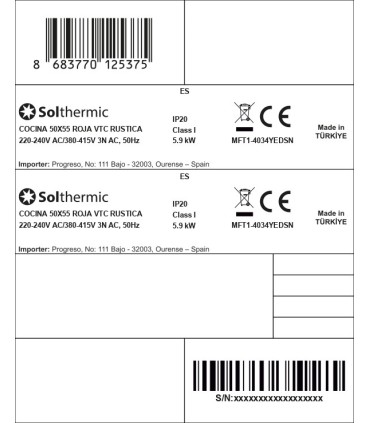 SOLTHERMIC® CUISINE VTC ROUGE RUSTIQUE 50X50 VTC50RED VTC50RED