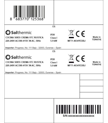 SOLTHERMIC® COCINA VTC CREMA RÚSTICA 50X50 VTC50CREMA