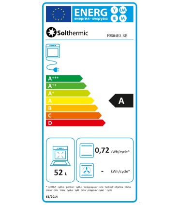 SOLTHERMIC® F5S04E3RB PRETO RÚSTICO PRETO FOGÃO ELÉCTRICO 50X55