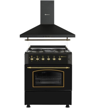 SOLTHERMIC® COMBO PACK NEGRO RÚSTICO COCINA ELÉCTRICA + CAMPANA DE 60